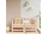 The Living Store Divani Ad Angolo Con Cuscini 2 Pezzi. Legno Di Pino Massiccio