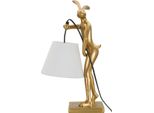 Mauro Ferretti Lampada Da Tavolo Rabbit Stock E14 26X16X47 Cm Oro Bianco