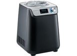 Kompakt Eismaschine & Joghurtbereiter EZ 7407 schwarz (matt)/silber, für 1.200ml Eiscreme, 135 Watt Kompressor