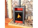 Termocamino Hs Flamingo Aquaflam Vario Lend 11/7 Kw - Rosso - Controllo Elettronico
