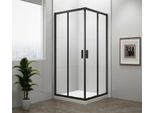 Easy Black Cabina Doccia Quadrata 900X900Mm, Vetro Trasparente