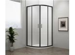 Easy Black Cabina Doccia Quadrante 900X900Mm, L/R, Vetro Trasparente