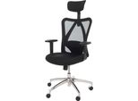 Sedia Da Ufficio HWC-O64, Sedia Da Scrivania, Ergonomica, Bracciolo Regolabile Con Supporto Lombare ~ Nero