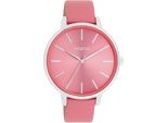 Quarzuhr OOZOO, rosa, Armbanduhren, Damen, Armbanduhr, Damenuhr, Lederarmband, analog