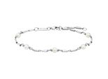 Armband Julie Julsen "925/- Sterling Silber Rhodiniert SüßWasserperlen", Weiß, ArmbäNder, Damen, 19Cm, Silber 925 (Sterlingsilber), GläNzend, Armband