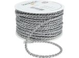 Nastro Cordoncino Argento 4Mm 25M - Decorazioni Natalizie Orpelli Artigianali Fai Da Te