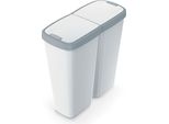 Monzana® Cestino Per Rifiuti 50L 2 Scomparti Apertura A Pressione Separazione Dei Rifiuti Riciclaggio Bidone Spazzatura Raccolta Differenziata