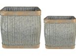 Portapiante Clayre & Eef 38X27X39 Cm Grigio Verde Metallo
