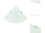 Vidaxl Mensola Ad Angolo Con Staffe Cromate In Vetro Bianco 35 X 35 Cm - Mensole A Muro