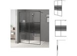 Vidaxl Schermo Doccia Per Cabina Doccia Nero 140X195 Cm Esg Vetro Chiaro - Schermi Doccia