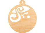 Palla Di Legno Ciondolo In Legno, Ornamento Palla Di Natale 6 Cm - Ornamento