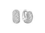 Paar Creolen Vivance "925/- Sterling Silber Rhodiniert Glanz", Weiß, Ohrringe, Damen, One-Size, Silber 925 (Sterlingsilber)