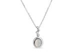 Kette Mit AnhäNger Vivance "925 Sterling Silber Rhodiniert Katzenauge Hellblau", Weiß, Halsketten, Damen, 45Cm, Silber 925 (Sterlingsilber), L: 45 B: 10Mm, GläNzend, B:10Mm