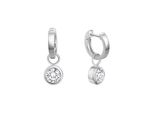Paar Creolen Vivance "925/- Sterling Silber Rhodiniert Zirkonia", Weiß (Weiß, Weiß), Ohrringe, Damen, One-Size, Silber 925 (Sterlingsilber)