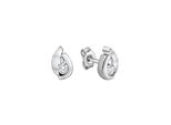 Paar Ohrstecker Vivance "925/- Sterling Silber Rhodiniert Glanz/Matt Zirkonia", Weiß (Weiß, Weiß), Ohrringe, Damen, One-Size, Silber 925 (Sterlingsilber)