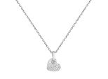 Kette Mit AnhäNger Vivance "925 Sterling Silber Rhodiniert Herz Zirkonia", Weiß, Halsketten, Damen, 45Cm, Silber 925 (Sterlingsilber), L: 45 B: 10Mm, GläNzend, B:10Mm