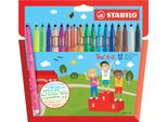 Stabilo 378/1-18-01 Penna Con Punta In Fibra Trio® A-Z, 0,7 Mm, Assortita, Scatola Di Cartone Con 18 Colori, Inclusi 3 Colori Neon