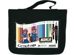 Pennarelli Ad Alcool Bifacciali Fine E A Scalpello Graph'it, 24 Pz Manga In Astuccio
