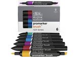 Winsor & Newton Pennello E Scalpello Per Pennarelli, 6 Pezzi Toni Ricchi