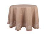 Tovaglia Clayre & Eef Ø 170 Cm Cotone Marrone Casa Di Pan Di Zenzero