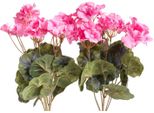 Kunstblume BOTANIC-HAUS "Geranienbusch", Pink, B:22Cm H:37Cm T:22Cm Ø:22Cm, Kunststoff, Kunstpflanzen