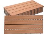 Jopassy Wpc Decking Tiles Decking Boards Wood Look 60X30Cm, 6 Pezzi = 1M² Piastrella Pavimento Piastrella Click Con Sistema Click Pavimentazione Marrone