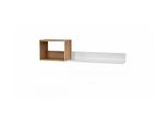 Scaffale Sospeso Morel - Bianco / Rovere Kraft Dorato