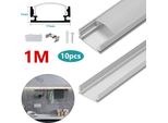 Jopassy 10X1M Led Profilo In Alluminio Striscia Led Modelli Di Binari Interni In Alluminio, A U