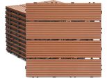 Jopassy Wpc Decking Tiles Decking Boards Wood Look 30X30Cm, 22 Pezzi = 2M² Piastrella Per Pavimento Piastrella Con Sistema A Click Pavimentazione Marrone