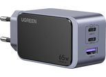 Ugreen Nexode Air 65W Sieninis Kroviklis, Usb + 2X USB-C Pilkos Spalvos Computer Mobile, Cellulare, Mouse, Laptop, Power Bank, Tablet Grigio Ac Ricarica Rapida Interno