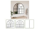 The Living Store Specchio Da Parete Nero 100X90 Cm Ferro Curvo