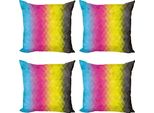 Abakuhaus Set Di Federe Astratte (4 Pezzi), Mosaico Moderno, Stampa Digitale Moderna Su Entrambi I Lati, 60 Cm X 60 Cm, Multicolore