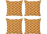 Abakuhaus Set Di Federe Per Cuscini Orientali (4 Pezzi), Medio Oriente, Forma Intramontabile, Stampa Digitale Moderna Su Entrambi I Lati, 60 Cm X 60 Cm, Multicolore