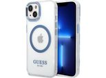 Guess Guhmp14Mhtrmb Iphone 14 Plus / 15 Plus 6.7 Niebieski/Blu Custodia Rigida In Metallo Con Profilo Magsafe