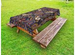 Abakuhaus Tovaglia Paisley Outdoor, Motivi Floreali Storici Marocchini Con Effetti Slavi Heritage Design, Blu Reale E Marrone Sabbia, 145X305 Cm