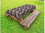 Abakuhaus Tovaglia ZuckerschäDel Outdoor, Motivo Divertente E Festoso Con Teschi Spettrali, Corone Floreali, Cuori, Nero E Multicolore, 145X265 Cm