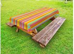 Abakuhaus Tovaglia A Righe Per Esterni, Righe Verticali Nei Vivaci Colori Dell'arcobaleno E Nel Moderno Design Geometrico Acquerellato, Multicolore, 145X265 Cm