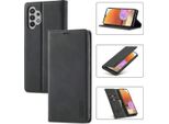 Galaxy A32 5G Custodia In Pelle Con Funzione Stand E Porta Carte, Custodia Design Portafoglio Per Samsung Galaxy A32 5G Nero