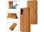 Galaxy A34 5G Case, Flip Cover Wallet Case In Pelle Chiusura Magnetica Stand Custodia Protettiva Per Samsung Galaxy A34 5G Giallo