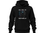 Ci Vediamo Nel Valhalla Teschio Vichingo MjöLnir Rune Mitologia Felpa Con Cappuccio Unisex, Nero, Xl