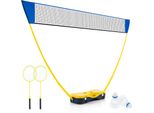 Supporto Per Rete Da Badminton Costway, Set Da Badminton Portatile Con Racchette, 2 Volani, Rete E Scatola Di Immagazzinamento, Set Da Badminton Completo Per Badminton Indoor E Outdoor, Tennis E Pallavolo