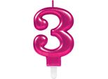 Amscan 9901785 - Candela Numero 3, Altezza 9,3 Cm, Sparkling Celebrations, Candela Per Torta, Compleanno, Decorazione