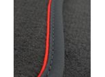 Tappetini Adatti Per Vw Passat B8 R-Line Sport Variant Tuning, Moquette Nera Velours 2 Pezzi, Banda Di Rifinitura Rossa