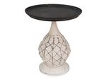 Tavolino Clayre & Eef Ø 48X57 Cm Ferro Bianco Nero