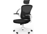Sedia Da Ufficio - Sedia Ergonomica Da Ufficio - Sedia Girevole Con Supporto Lombare - Poggiatesta, Braccioli E Altezza Regolabili - Bianco E Nero