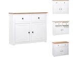 Vidaxl Credenza Bianca 93X40X80 Cm In Legno Di Pino Panama - Credenze