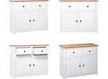 Vidaxl Credenza Bianca 93X40X80 Cm In Legno Di Pino Panama - Credenza - Credenze - Credenze In Legno - Credenze In Legno