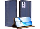 Custodia Per Oneplus 9 In Pelle Con Funzione Di Supporto Blu