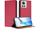 Custodia Per Telefono Cellulare Per Oneplus 10R In Pelle Flip Custodia Protettiva Con Funzione Di Stand Rosso