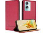 Custodia Per Oppo A79 5G In Pelle Con Funzione Stand Rosso